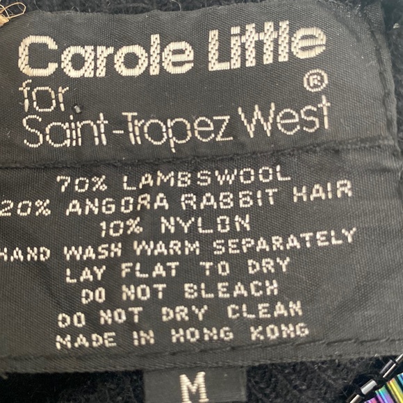 Beaded Lambswool and Angora Carole Little Sweater, Sz M - Picture 5 of 6